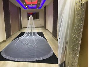 Bridal Veil 5 Meters Rhinestones bridal veil 200 inches beads for bride