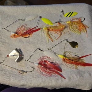 6 cebos giratorios de pesca coloridos hoja de sauce para lanzar lucio de lubina - Imagen 1 de 6