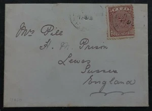 1893 Fiji Cover ties 2.5p stamp cd Fiji-Lewes, Sussex, England - Picture 1 of 2