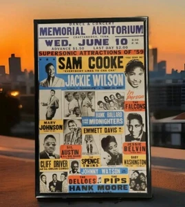 Sam Cooke Jackie Wilson Concert Poster 11 X 17 Framed - Picture 1 of 3