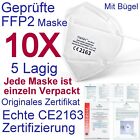 10 x FFP2 Atemschutzmaske Mundschutz 5-lagig CE 2163 Maske Mund Masken