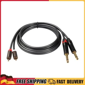 1,5 m langes Adapterkabel mit zwei 6,35-mm-Mono-Steckern auf zwei Cinch-Steckern - Afbeelding 1 van 4