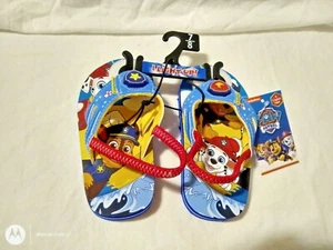 7/8 Paw Patrol yellow & blue boy flip flops - Picture 1 of 3