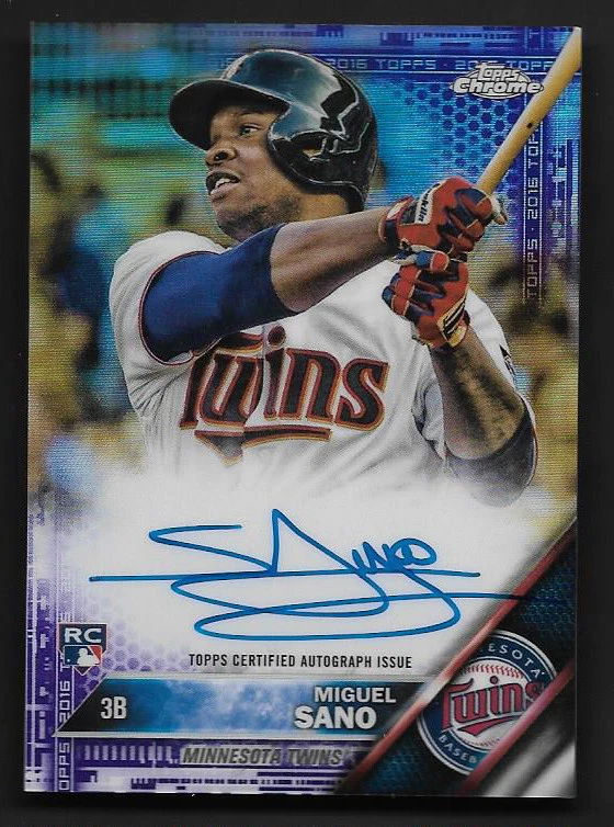 2016 Topps Chrome PURPLE Refractor MIGUEL SANO Autographed AUTO RC Twins /250 - Image 1 of 1