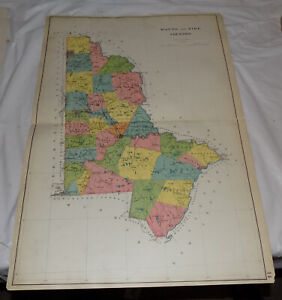 c.1900 Antique COLOR Map of MERCER AND VENANGO COUNTIES, PA