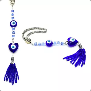 Handmade Key Chain, Car Key Chain, Handbags Holder (Evil Eye - Heart) - Picture 1 of 11