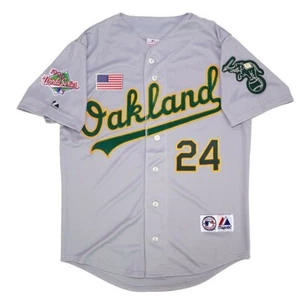 Rickey Henderson Oakland Athletics 1990 World Series Grey Road Men's Jersey - Picture 1 of 9