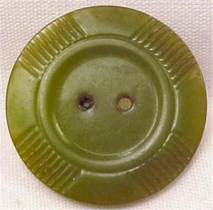 Vintage Moss Green Bakelite Button Pretty Coat Jacket Dress - Picture 1 of 2