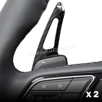 Удлинители переключателей лопастей рулевого колеса для Audi A6 A7 A3 A4 A5 из углеродного волокна черные - Изображение 1 из 4