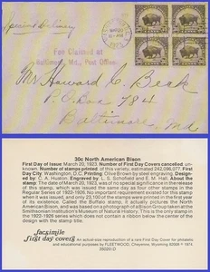 USA4 # 569 ADDR FACSIMILE FDC BL4 Buffalo - Picture 1 of 1
