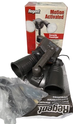 Luz de inundación de seguridad activada por movimiento Regent 180 grados 300 W MS185 bronce NOS Foto 1 de 4