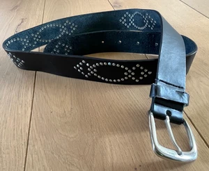 Dorothy Perkins studded black belt size medium leather retro xplease readx - Picture 1 of 8
