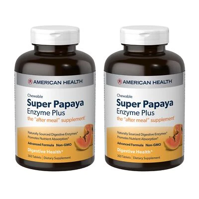 American Health Super Papaya Enzyme Plus Chewables 360 Count Digestive Support - Image 1 of 4