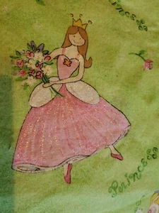 Tela de Costura Novedad Princesa Niña Rosa Verde Brilla 1.4ydx45" Algodón - Imagen 1 de 4