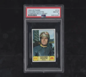 1968-69 Panini Campioni Dello Sport No 214 Giacomo Agostini PSA 8 - Bild 1 von 2