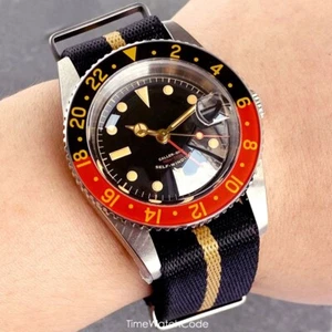 Reloj NH34 GMT para Hombre Buceo 20BAR Impermeable Esfera Retro Zafiro Cúpula 38mm - Imagen 1 de 7