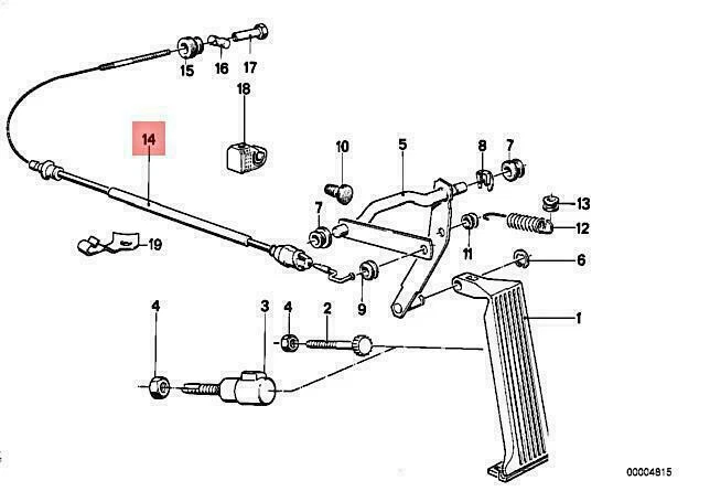 BMW E28 524D 524TD SEDAN ACCELERATOR BOWDEN CABLE 35411154508 NO DUTY TO 🇺🇸 - Image 1 of 1