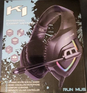 RUN MUS K1B High Performance Professional Gaming Headset - Picture 1 of 5