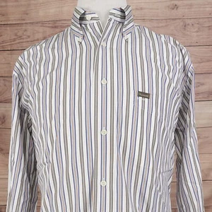 CAMISA FACONNABLE RAYAS 100% ALGODÓN ABOTONADA HOMBRE TALLA M MEDIANA **LEER** - Imagen 1 de 8
