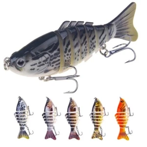 SWIMBAIT PESCE ARTIFICIALE SNODATO BLACK BASS 10Cm AFFONDANTE LUCCIO PESCA LAGO - Foto 1 di 2
