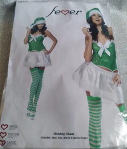 Fever Christmas π 'Santas Elf' Green Set L 16-18 Top, Skirt and Hat Elf Suit - Picture 1 of 3