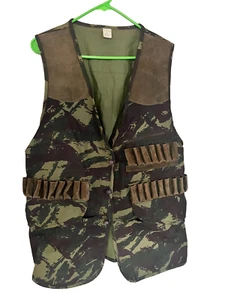 Vintage Portuguese military army lizard camo shooting hunting vest XL - Picture 1 of 6