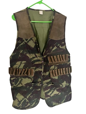 Vintage Portuguese military army lizard camo shooting hunting vest XL - Image 1 of 4