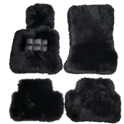 Genuine Black Sheepskin floor mats 2 Inch Height fits Rolls Royce Wraith Dawn - Image 1 of 4