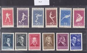 Sephil Romania 1960 Roma Italy Olympic Games Darwin Burns 11v Mh Stamps