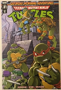 TMNT Saturday Morning Adventures #8 RI VF Signed by Isaac And Esau Escorza W/COA - Picture 1 of 4