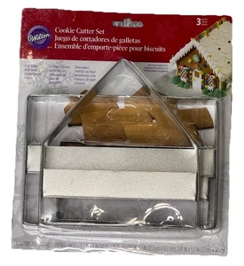 Wilton Gingerbread Cookie Cutter House Kit New 3 Piece Set 5.5”x6” NIB - Picture 1 of 2