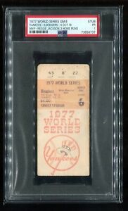 Reggie Jackson 3 Home Runs - PSA Ticket Baseball 1977 World Series GM 6 Yankees