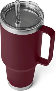 Tumbler with Handle and Straw Lid, Vacuum Insulated Travel Mug, Stainless Steel - Picture 1 of 8