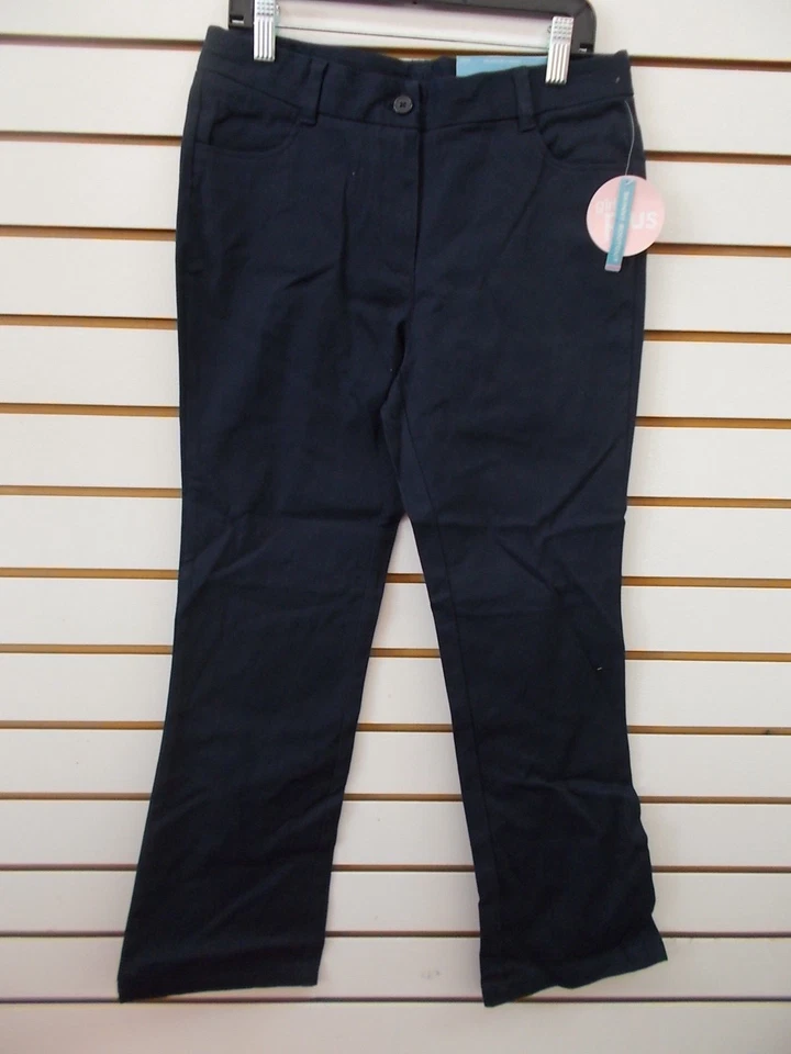 Niñas Nautica $34 Azul Marino Ajustado Bootcut Ajustable Cintura Uniforme Pantalones Talla Grande 10.5-16.5 Foto 1 de 1