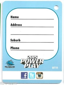2015 NRL Power Play BAG TAG (BT11) Sharks - Picture 1 of 1