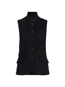 NEW RAG & BONE Slade Ponte Vest in Black SZ L #SJ1330 - Picture 1 of 10