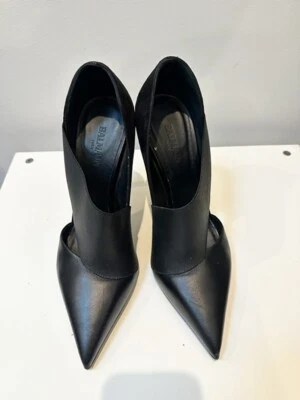 Tacones para mujer de diseñador Balmain talla 40 9 AU de cuero negro estilo Audrey Foto 1 de 4