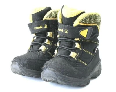 Kamik NK9070 Powdery Girls Jack Frost 2 Niño Pequeño Sintético Negro Amarillo Bota 9 Foto 1 de 4