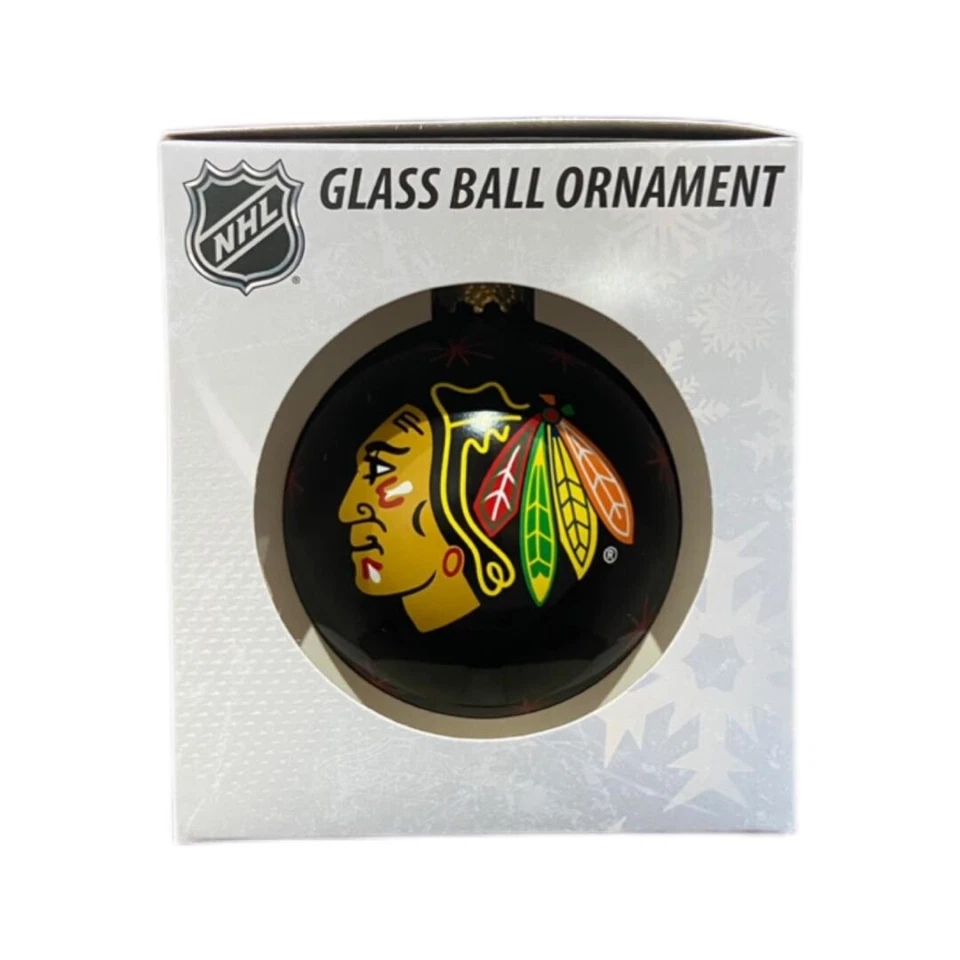 Chicago Blackhawks Double Sided Single Ball Christmas Ornament NHL Hockey - Image 1 of 1