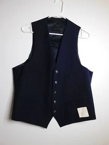 NEW 1970s American Airlines Flight Attendant Vest Mens 40 Vintage Blue Classic - Picture 1 of 5