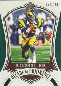 Inserto 2021 Legacy ERIC DICKERSON Rams Green Decade of Dominance # DD-8 #'d/100 - Foto 1 di 2
