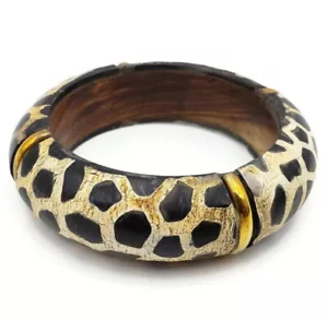 Horn Armreif Messing Armband Holz Schmuck Mode Boho Animal Print 2224 - Bild 1 von 1