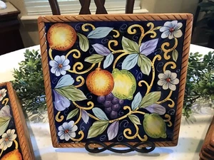 2 “Villa Bellagio” by Tabletops Unlimited Square Dinner Plates - Multiples - Picture 1 of 6