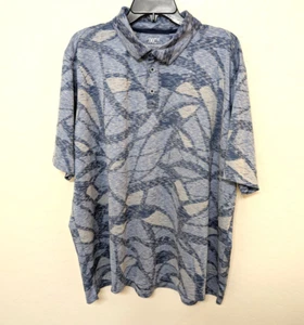 JOHNSTON & MURPHY XC4 Polo Men's 2XL Blue Abstract Print Golf Short Sleeve Shirt - Picture 1 of 13