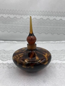 Bohemian Art Nouveau Jugenstil Tortoise Shell Art Glass Perfume Bottle - Picture 1 of 8