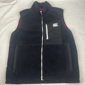 Canterbury mens Deep Pile Fleece vest L Or XL Black New Zealand 3L - Picture 1 of 8
