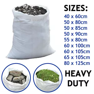 More details for woven polypropylene sacks heavy duty rubble waste builders bags sand bag pb