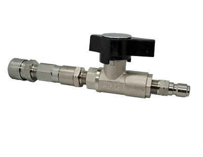 AMERICAN AIRLESS Stainless Steel Softwash Ball Valve 3/8" Mosmatic Swivel Stainless Couplers DN10