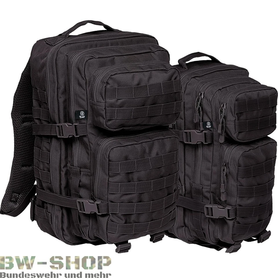 US ASSAULT PACK RUCKSACK SCHWARZ NEU 30L & 50L ARMEE OUTDOOR TASCHE BW COOPER - Bild 1 von 1