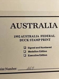Robin Hill, 1992,Australia Federal Duck Print,254/8960 ,Folder,Mint Stamp, - Picture 1 of 12